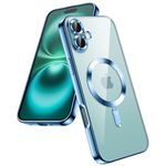 JETech Soft Clear Case for iPhone 16 6.1-Inch, Camera Lens Full Protection, Compatible with MagSafe Wireless Charging, Shockproof Electroplated TPU Phone Cover (Blue)