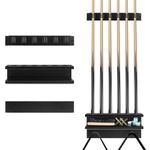 Giassvio Pool Stick Holder Wall Mount - Pool Cue Rack for 6 Pool Sticks, Upgraded Pine Wood