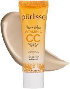 pūrlisse Youth Glow Vitamin C CC Cream SPF 50 - Radiant Finish Tinted Moisturizer - Korean Skin Care Formula with Hyaluronic Acid & Vitamin C to Hydrate, Brighten & Even Skin - Light (1.4 oz)