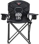 SunnyFeel Heavy-Duty Camping Chair - 800 lbs Capacity, Portable Folding with Padded Seat, Cup Holders, Mesh Storage Bag, and Carry Bag for Outdoor Adventures