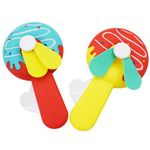 Asera Mini Baby Portable Hand Pressure Fan - Toy Fan For Kids Without Battery - Fan Toy For Kids (Donut 2 Pcs)