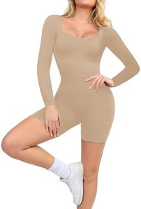 Popilush Long Sleeve Jumpsuit for Women Athletic Romper Gold S
