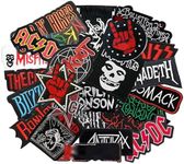 HARINI 25 Pcs Mixed Rock Band Patches Iron On Rock Music Badges Hippie Punk Stickers for Cloth Jacket Jeans DIY Applique(1)