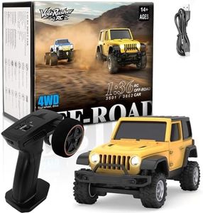 VoleRusher RC [4WD Edition 1/36 Scale Mini RC Crawler Car, Toys for Age 8-14 Old Birthday Gifts, Micro RC Truck 4×4 Small Cars with Off Road Full Proportional RTR 2.4GHz Remote - Yellow