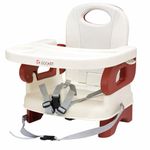 GOCART WITH G LOGO Baby Booster Feeding Chair -Easy Travel Chair - with Safety Belt for Infants and Toddlers (Brown)