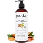 PURA D'OR Organic Sweet Almond Oil (473ml) Ecocert & USDA Certified Organic Carrier Oil, 100% Pure & Natural Hexane Free Soothing Vitamin E Oil for Skin & Face, Facial Polish, Full Body, Massages, DIY Base (Packaging may vary)