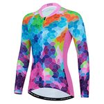 Hotlion Womens Cycling Jersey Long Sleeve Bike Shirts Team Bicycle Clothing with Pockets HT1, Ht2000, Medium