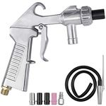 AMTOVL Sand Blasting Gun Sandblaster + Sand Suction Pipe+ Ceramic Nozzles + Extra Iron Nozzle Tip Set for Abrasive Sand Blasting Derusting