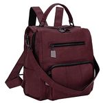 Women Backpack Purse,RAVUO PU Leather Backpack Fashion Shoulder Bag for Girls Three Ways to Carry (Wine)