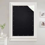 StangH Temporary Blackout Blinds Curtain for Window Travel Portable Adjustable Suckers Sunlight Blocking Blinds Thermal Insulated Curtains for Storage Room/Basement, Black, 51 x 78 Inch, 1 Pc