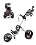Caddytek 3 Wheel Golf Push Cart - Deluxe Quad-Fold Compact Push & Pull Folding Caddy Trolley - Caddylite 15.3 V2, silver, one size
