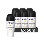 Dove Advanced Care Invisible Dry Anti-perspirant Deodorant pack of 6 with Triple Moisturising technology roll-on for 48 hours of protection 50 ml