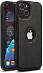 MIDOS Back Cover Compatible with Apple iPhone 15 Leather Case Flexible Slim Cover for iPhone 15 (Black)