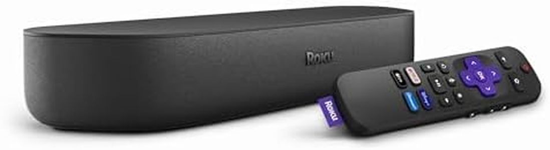 Roku Streambar | 4K HDR Streaming Device & Premium Roku Soundbar All In One, Roku Voice Remote, Free & Live TV, Black