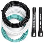 Elite SRS, Do Hard Things PVC Jump Ropes for Fitness Training Set Includes 3 Different Rope Thicknesses for Increasing the Intensity of Your Workouts IndoorOutdoor Adjustable Jump Rope with