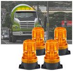 Xprite Amber Beacon Forklift Strobe Light 30 LED Safety Warning Flashing Lights for 10-110V Mower ATV Trucks Tractor Golf Carts UTV Cars Bus - 4 PCS