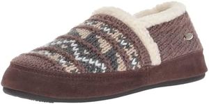 Acorn Women's Moc with Collapsible Heel –Slide Into The Cozy Fleece Lining and Memory Foam Cloud Like Cushion Support, with an Indoor/Outdoor Sole, Nordic Brown, 8-9