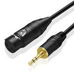 TNP Female XLR to 3.5mm Cable - 10 ft Balanced 1/8 to XLR Stereo Cable - High-Performance TRS Aux to XLR Female Adapter Connector for Microphones, Computer, Laptop, Audio Equipment, Recording Device