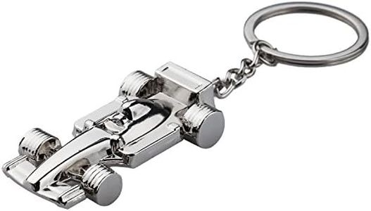 Silver Racing Car Keyring Sport F1 Motor Car Chain - By TRIXES