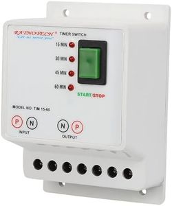 RATNOTECH Automatic Cut-Off Timer Switch for Geyser, Water Pump, Heater & Exhaust | Smart Programmable Controller with Multiple Timer Settings | 15-Month Warranty (5-10-15-20M)