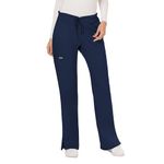 Cherokee Women's Mid Rise Moderate Flare Drawstring Pant, Navy, S