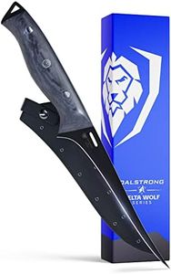 Dalstrong Fillet Knife - 6 inch - Delta Wolf Series Knife - Ultra-Thin & Zero Friction Blade - Black Titanium Nitride Coating - Boning Knife - G10 Camo Handle - Leather Sheath