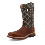 Twisted X Mens Cowboy Workboot, Mocha & Slate, 8 Wide