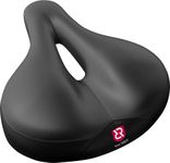 Rock Rider Extremely Comfortable Bicycle Seat Women Man Comfort Gel Bike Saddle Padded Wide Seat Cover (Black)