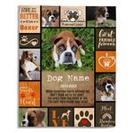 Boxer Dog Memorial Gifts Personalized Photo Remembrance Blankets, Loss of Boxer Dog Sympathy Gift for Boxer Dog Owners Mom, Boxer Dog Bereavement Gifts, in memory of Boxer Dog