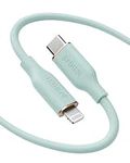 Anker Powerline III Flow, USB C to Lightning Cable for iPhone 12 Pro/11/X/XS/XR/ 8 Plus, AirPods Pro, (6ft) [MFi Certified] Supports Power Delivery, Silicone(Charger Not Included) (Mint Green)