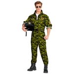 W WIDMANN MILANO Party Fashion - Men's Fighter Jet Pilot Costume, Jumpsuit, Aviation, Soldier, Military, Carnival, Theme Parties