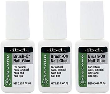 5 Second Brush-On Nail Glue 6 g, for Nail Tips, Full Cover Nails, and for Repairing of Cracked, Split Natural Nails, 3 Packs