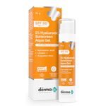 The Derma Co 1% Hyaluronic Sunscreen Aqua Gel SPF 50 PA++++ | Hyaluronic Acid for Deep, Long Lasting Hydration | Ultra Lightweight Texture I Non-Greasy, No White Cast | Broad Spectrum Protection & Blue Light Protection | For Men & Women | 50 g