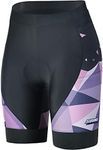 Eco-daily Women’s Padded Bike Shorts Pockets Cycling Biking Bicycle Shorts for Women with 3D Padding Purple