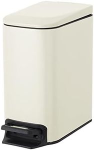 Cesun Small Bathroom Trash Can with Lid Soft Close, Step Pedal, 6 Liter / 1.6 Gallon Stainless Steel Garbage Can with Removable Inner Bucket, Anti-Fingerprint Finish (Creamy White)