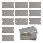 StayMax Stamping Blanks Stainless Steel Rectangle Blank Tags with Two Holes 1 Inch x 2 Inch 25 Pack