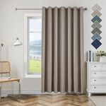 CUCRAF Fashion Full Blackout Curtain Top Ring Thermal Insulated Linen Look Blackout Curtains Summer Sun Blocking Window Curtain for Living Room