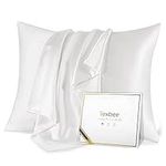 Texbee Silk Pillowcase for Hair and Skin Hidden Zipper, 1PC Silk Pillow Cases Queen Size for Women Men Comfortable Breathable(50x75CM,Ivory White)