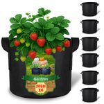 Gardzen 6-Pack 20 Gallon Grow Bags, 500G Thickened Aeration Fabric Pots with Handles, Heavy Duty Cloth Pots for Plants