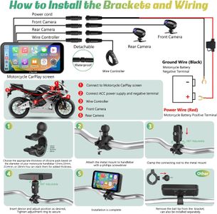 Carpuride W603D Motorcycle GPS CarPlay Screen – 6.3” Waterproof Touchscreen, Wireless CarPlay & Android Auto, HD Dual Cameras, Remote Control