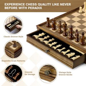 Peradix Magnetic Wooden Chess Set – Portable Board Game