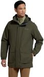 Mountain Warehouse Glacier II Long Mens Jacket - Waterproof Rain Coat, Khaki, Small