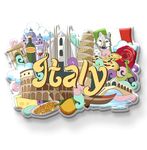 Nivaraprint Italy Country Theme Souvenir Wooden Fridge Magnet for Refrigerator - Italy Printed Stylish Magnet for Fridge Decoration