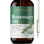 Plant of Life Rosemary Oil - Natural Rosemary Hair Oil for Thicker, Stronger Hair, Skin, and Nails - Undiluted, Scalp Treatment (Rosemary, 2oz (61mL))