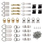 FEPITO 96 Pcs Photo Frame Hanging Hooks Kit, 9 Models Picture Hanger Hooks with Screws for Office Family Photo Picture Painting Hanging Assorted Types