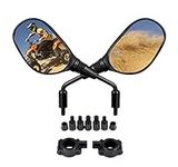 Motobiker ATV Mirrors Motorcycle Mirrors,360 Degrees Ball-Type Adjustment,7/8" Handlebar Mount,8MM 10MM Threaded Bolt Compatible with Motorcycle Scooter Moped Polaris Sportsman Dirt Bike