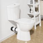 SUPERFLO Rear Outlet Toilet With 19 Inch Tall Toilet Bowl & Tank, High Toilets For Seniors With Rear Discharge-Includes Extension Pipe