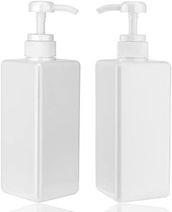 Pump Bottle Dispenser 22oz/650ml Jansburg 2Pack Refillable Square Plastic Lotion Dispenser Empty Lotion Pump Bottle for Essential Oil Lotion, Shampoo, Bathroom Travel White