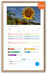 ApoloSign Digital Calendar: 15.6" Wall Planner Electronic Calendar, Smart Touchscreen Interactive Display for Chore Chart, Family Schedules, Supports All Apps via Google Play (Brown, 15.6-inch)