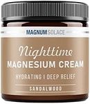 Magnesium Lotion – Nighttime Magnesium Cream – Apply to Leg Muscles, Arms or Chest - Topical Magnesium Chloride – USA Made and Safe for Kids (Sandalwood) 4 Fl Oz